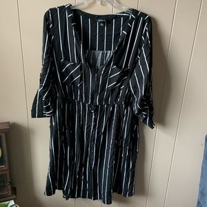 Torrid Striped zip up tunic dress 3/4 sleeve